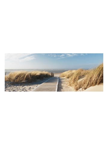 WALLART Glasbild Panorama - Ostsee Strand in Bunt