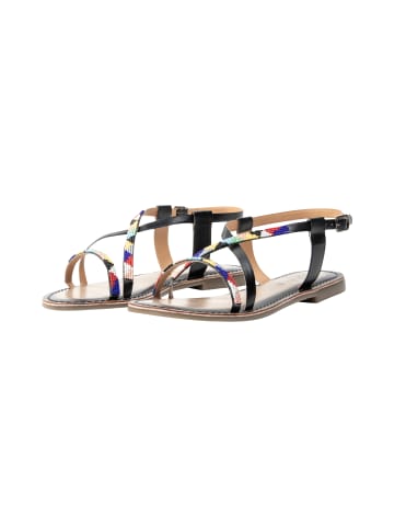 usha FESTIVAL Damen Sandalen Mit Perlenstickerei in Schwarz