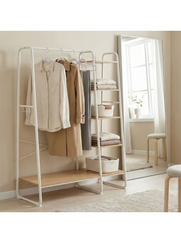 VASAGLE Kleiderständer Colten in Eichenfarben-Weiß - (B)120 x (H)160 x (T)45 cm