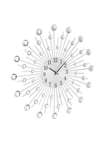 relaxdays Wanduhr in Silber - Ø 50 cm