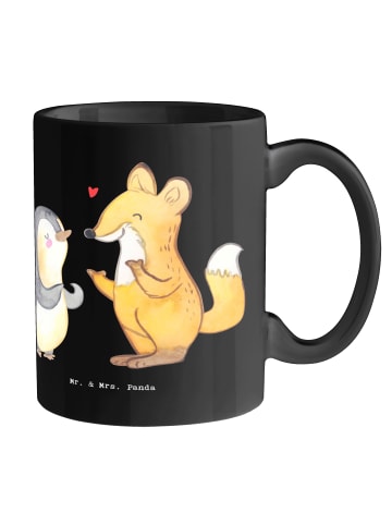 Mr. & Mrs. Panda Keramiktasse Logopädin Superkraft mit Spruch in Schwarz