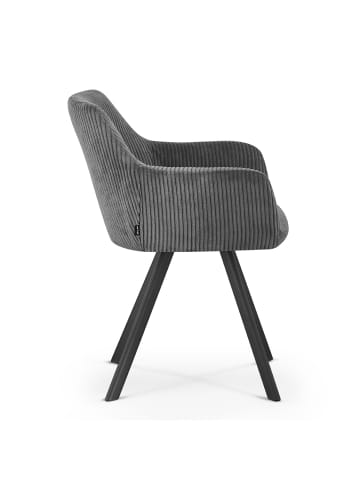 B&D Home 2er-Set: Esszimmerstuhl CYRUS in Dunkelgrau - (B)56 x (H)80 x (T)60 cm
