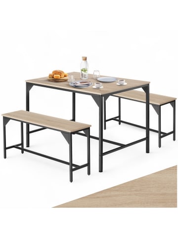 tectake Essgruppe 3-teilig, mit höhenverstellbaren Kunststofffüßen