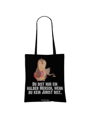 Mr. & Mrs. Panda Tasche Jurist Herz mit Spruch in Schwarz