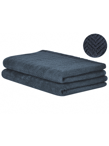 Beliani 2er-Set Handtuch MITIARO in Blau