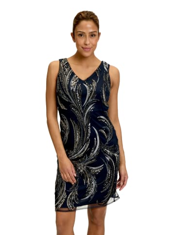 Vera Mont Etuikleid mit Stickerei in Silver/Dark Blue