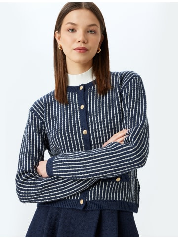 KOTON Cardigan in Marineblau Gestreift