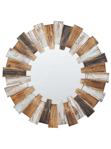 Beliani Dekospiegel ECATEPEC in Braun/Weiß/Schwarz - (W) 66 x (H) 66 x (L) 4 cm