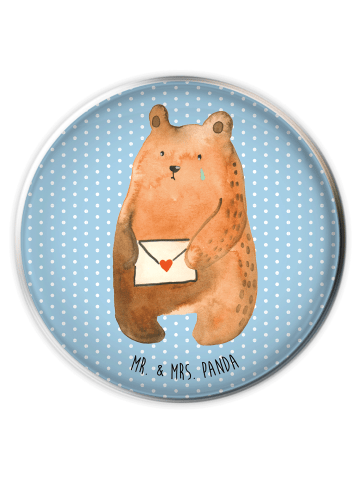 Mr. & Mrs. Panda Stöpsel Waschbecken Bär Liebesbrief ohne Spruch in Blau Pastell