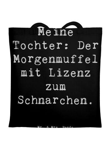 Mr. & Mrs. Panda Tragetasche Tochter Morgenmuffel mit Spruch in Schwarz