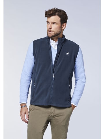 Polo Sylt Fleece-Weste mit Label-Stitchings in Blau