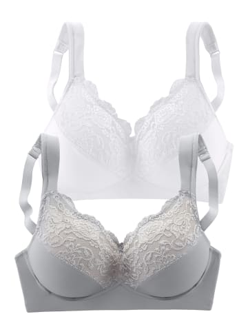 PETITE FLEUR Soft-BH in silber + weiß