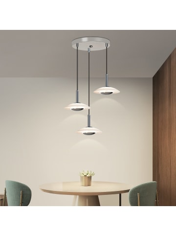 ZMH LED Pendelleuchte in chroom 3-flammige Glas 18W Modern 3000K Warmweiß