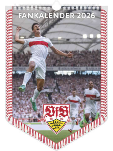 TeNeues Calendars & Stationery Kalender - N Neumann - VfB Stuttgart 2026 - Bannerkalender A3 (30x42 cm) mit 12