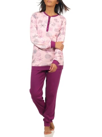 NORMANN r interlock Pyjama lang Bündchen - 58245 in rosa