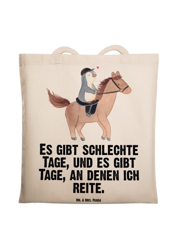 Mr. & Mrs. Panda Tragetasche Pferd Reiten mit Spruch in Creme