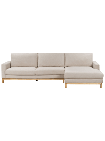 Beliani Ecksofa SIGGARD in Beige/Braun - (W) 321 x (H) 92 x (L) 168 cm