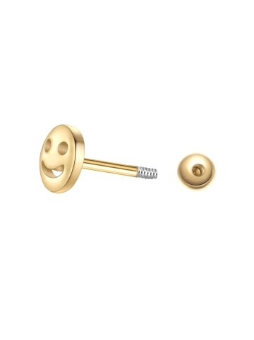 Glanzstücke München Ohrringe Lucky Face aus Sterling Silber in gelbgold