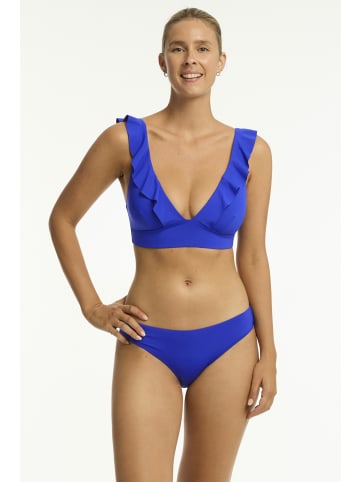 Sea Level Essentials Frill Bra Top in COBALT