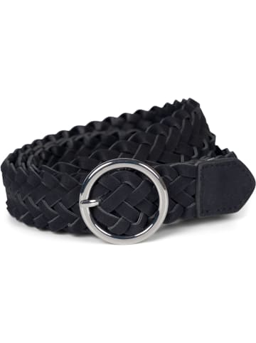 styleBREAKER Flechtgürtel in Schwarz-Silber