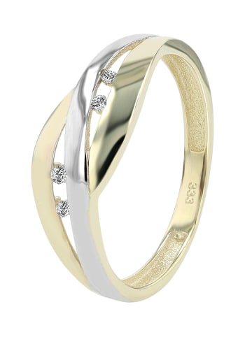 Adeliás Damen Ring aus 333 Gold mit Zirkonia in gold