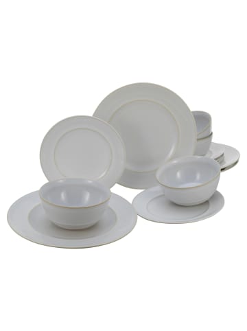 CreaTable CreaTable Antique offwhite Teller Set 12 teilig in Sand in Sand