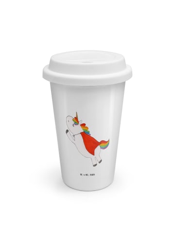 Mr. & Mrs. Panda Becher Einhorn Super ohne Spruch in Weiß