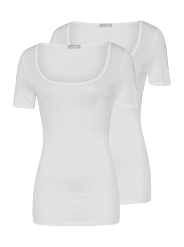 Hanro Unterhemd / Shirt Kurzarm Ultralight in Weiß