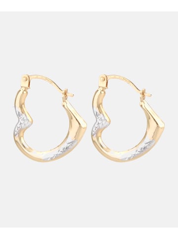 Vanlere Creolen aus 375 Gelbgold Herz-Design