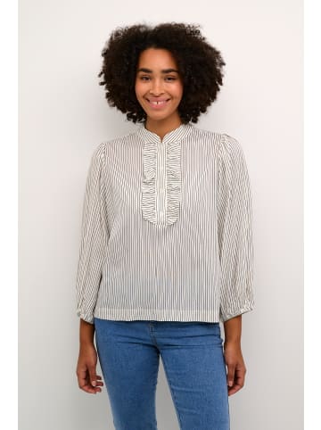 Kaffe Langarm-Bluse KAsidsel Regular fit in Turtledove/Black Stripe
