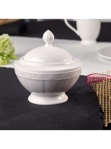 Villeroy & Boch Zuckerdose White Pearl ø 11,7 cm weiß in weiß