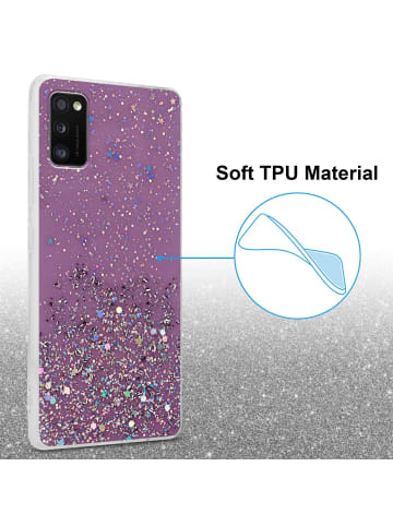 cadorabo Hülle für Samsung Galaxy A41 Glitter in Lila mit Glitter