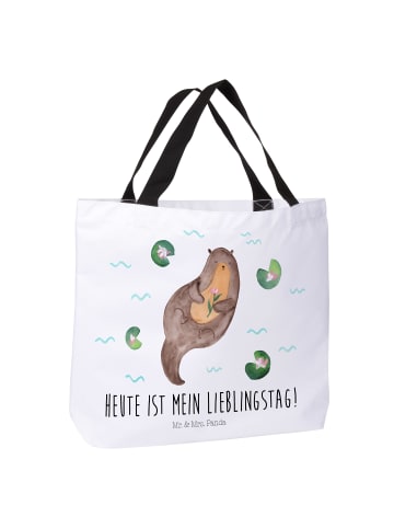Mr. & Mrs. Panda Reisetasche Otter Seerose mit Spruch in Weiß