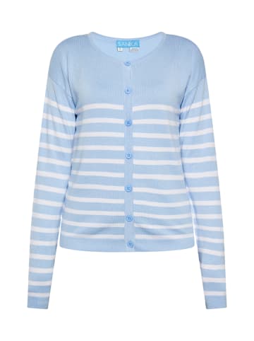 usha BLUE LABEL Cardigan in Hellblau Weiss
