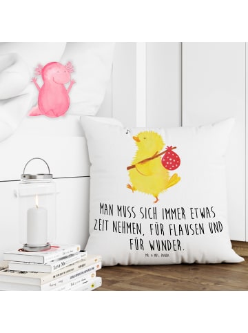 Mr. & Mrs. Panda Sofa Kissen Küken Wander mit Spruch in Weiß