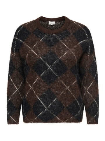 ONLY Carmakoma Strickpullover in Coffee Bean