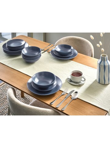 Beliani 18-tlg Tafelservice VIVANI in Blau