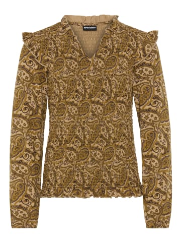 Bruno Banani Langarmshirt in karamell gemustert