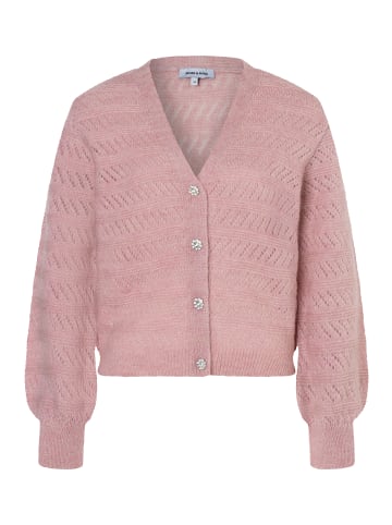 More & More Strickjacke Lochstrick in dusty rose