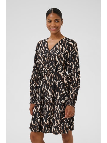 Kaffe Kleid KAmille Tight fit in Black/Brown Graphic Animal