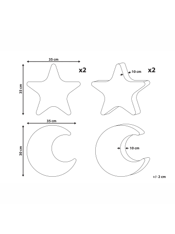 Beliani 3er-Set Dekokissen LUNA in Bunt/Weiß/Rosa