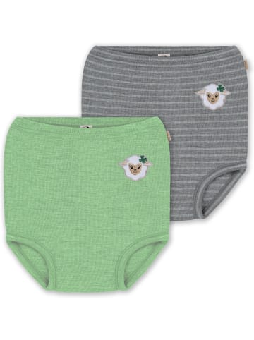 Normani Outdoor Sports 2er Pack Baby Merino Windelhose Tokoroa in Grau/Grün