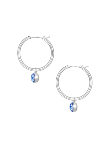 Lulu & Jane Creolen aus Messing mit Glaskristall in silber