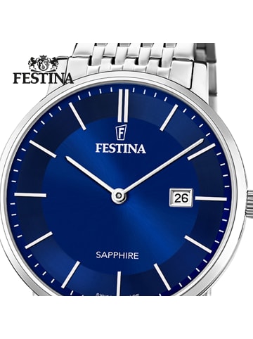 Festina Analog-Armbanduhr Festina Swiss Made silber mittel (ca. 39mm)