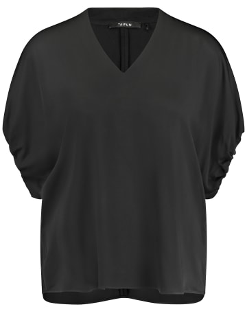 TAIFUN Bluse Kurzarm in Schwarz