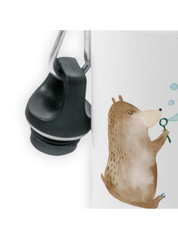 Mr. & Mrs. Panda Kindertrinkflasche Bär Seifenblasen ohne Spruch in Weiß