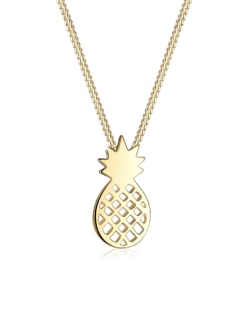 Elli Halskette 925 Sterling Silber Ananas, Früchte in Gold