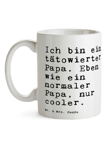 Mr. & Mrs. Panda Teetasse Ich bin ein tätowierter... mit Spruch in Weiß