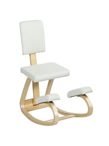 HOMCOM Kniestuhl in Cremeweiß 84L x 51B x 93H cm
