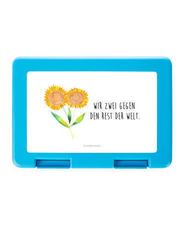 Mr. & Mrs. Panda Aufbewahrungsbox Blume Sonnenblume mit Spruch in Weiß